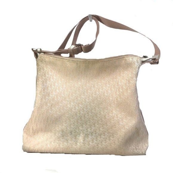 Dior Trotter Bag Crossbody Shoulder Bag Canvas Pink x White